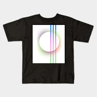 Moon Geometric Minimal rainbow white Kids T-Shirt